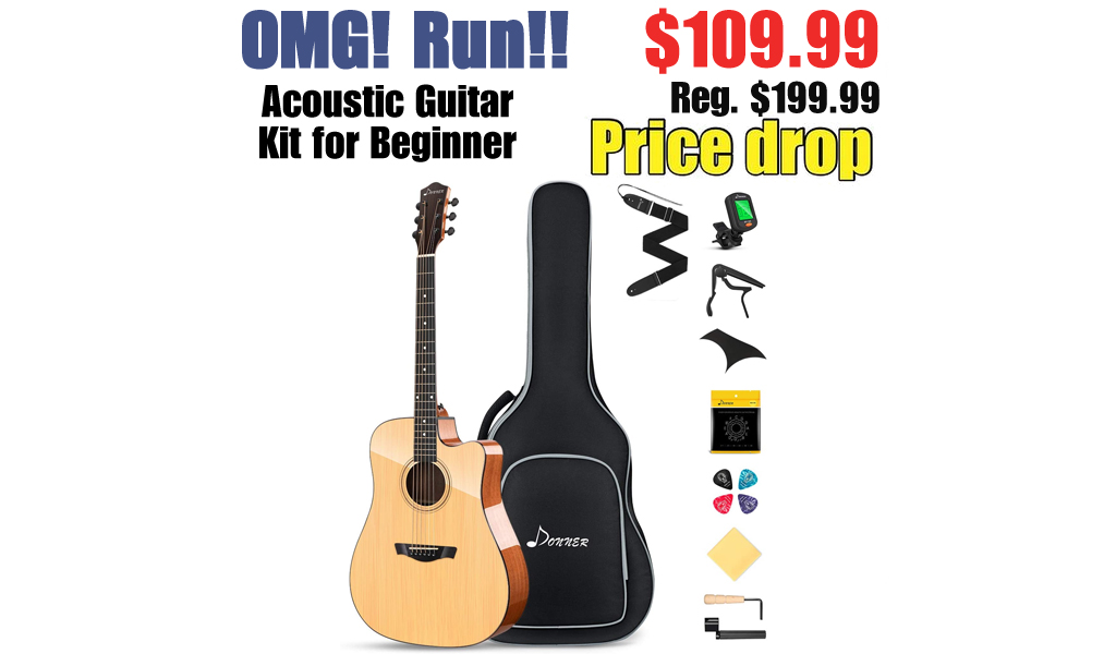 Acoustic Guitar Kit for Beginner Only $109.99 Shipped on Amazon (Regularly $199.99)