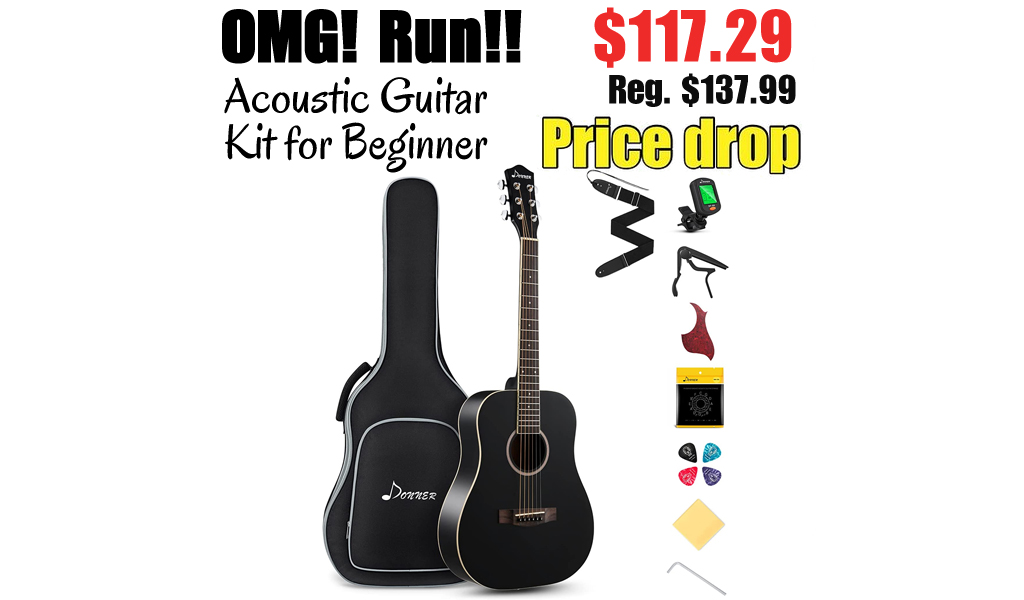 Acoustic Guitar Kit for Beginner Only $117.29 Shipped on Amazon (Regularly $137.99)