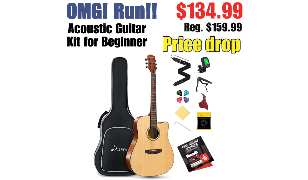Acoustic Guitar Kit for Beginner Only $134.99 Shipped on Amazon (Regularly $159.99)