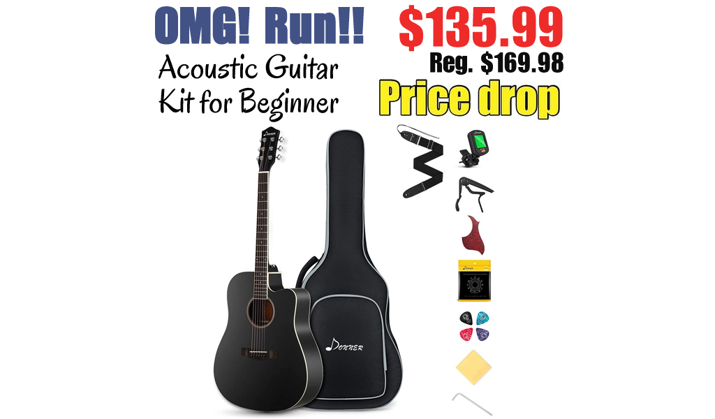 Acoustic Guitar Kit for Beginner Only $135.99 Shipped on Amazon (Regularly $169.98)
