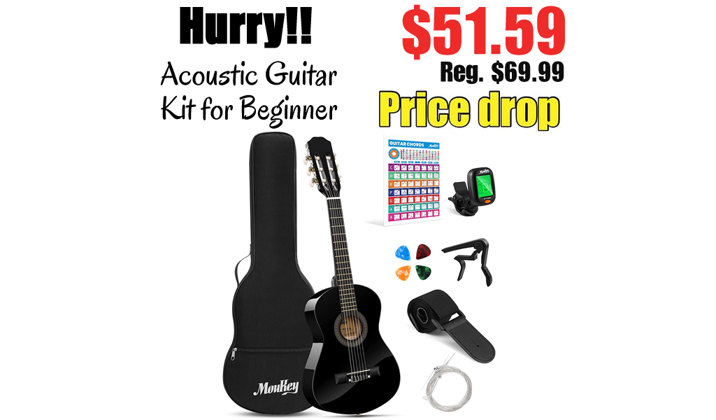 Acoustic Guitar Kit for Beginner Only $51.59 Shipped on Amazon (Regularly $69.99)