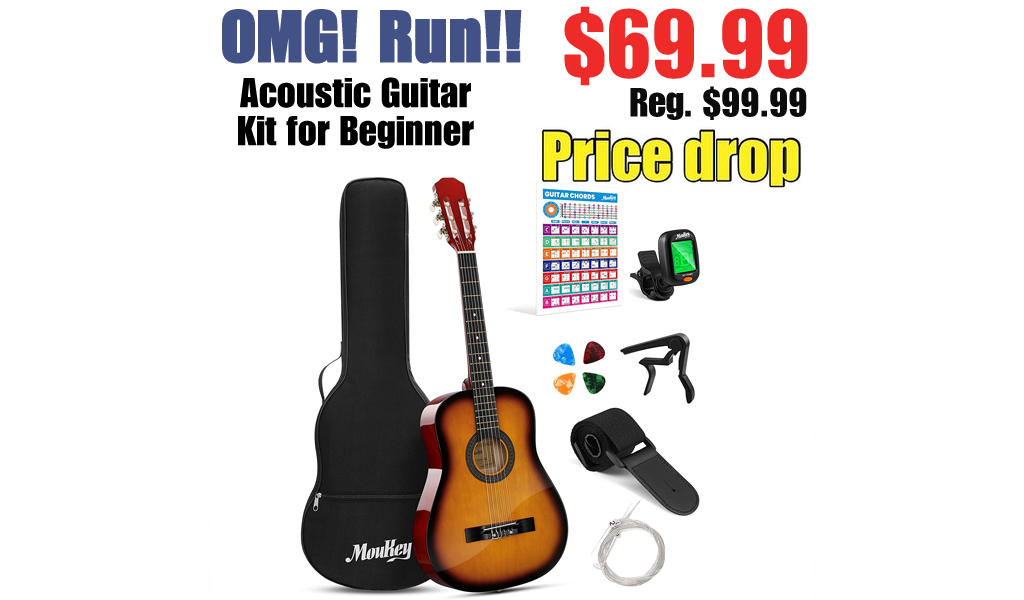 Acoustic Guitar Kit for Beginner Only $69.99 Shipped on Amazon (Regularly $99.99)