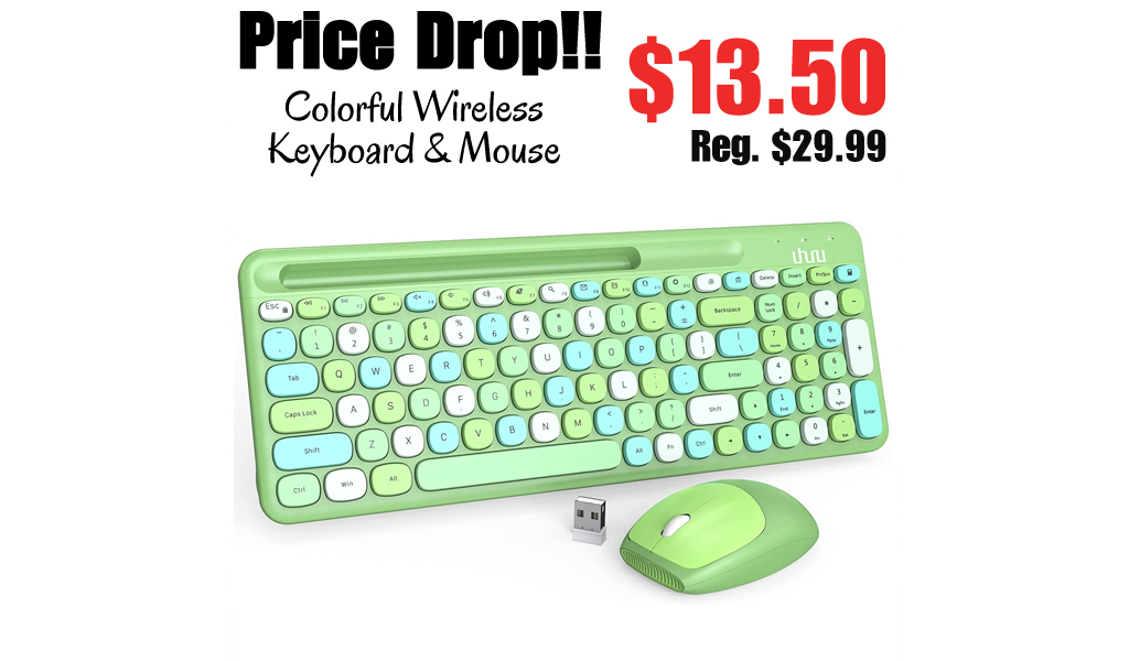 Colorful Wireless Keyboard & Mouse Only $13.50 Shipped on Amazon (Regularly $29.99)