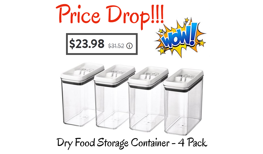 Dry Food Storage Container - 4 Pack only $23.98 on Walmart.com (Regularly $31.52)