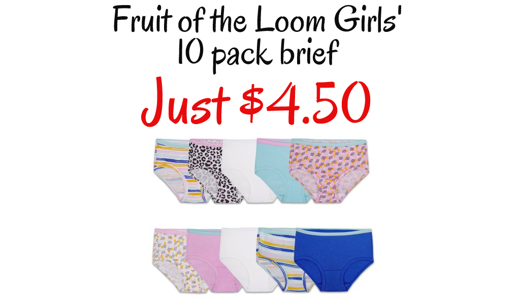 Fruit of the Loom Girls' 10 pack brief Only $4.50 Shipped on Walmart.com (Regularly $9.99)
