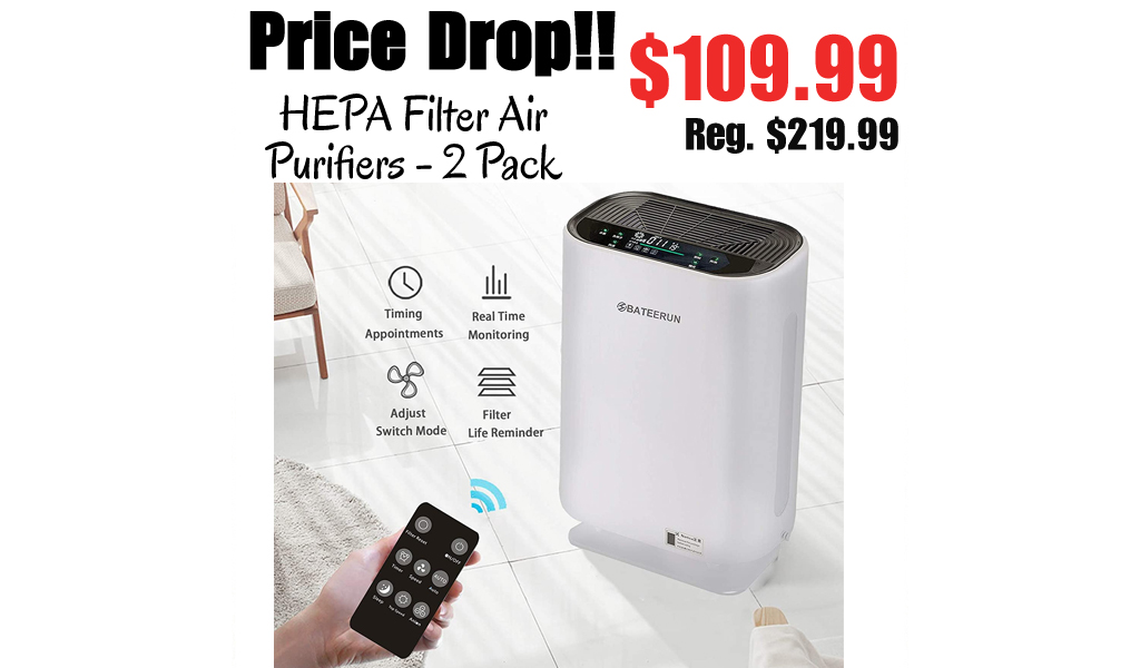 HEPA Filter Air Purifiers - 2 Pack Only $109.99 Shipped on Amazon (Regularly $219.99)