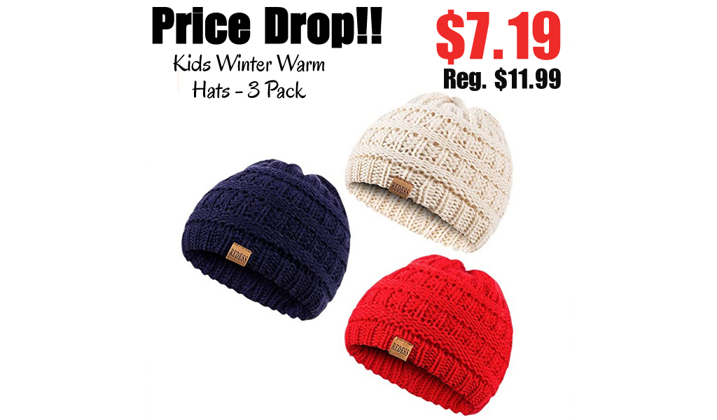 Kids Winter Warm Hats - 3 Pack Only $7.19 Shipped on Amazon (Regularly $11.99)