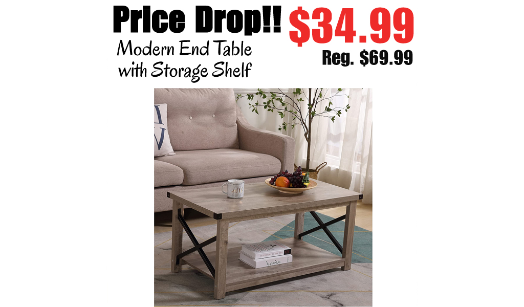 Modern End Table with Storage Shelf Only $34.99 Shipped on Amazon (Regularly $69.99)