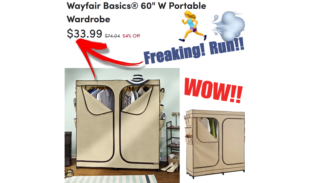 Portable Wardrobe Only $33.99 on Wayfair (Regularly $74.04)
