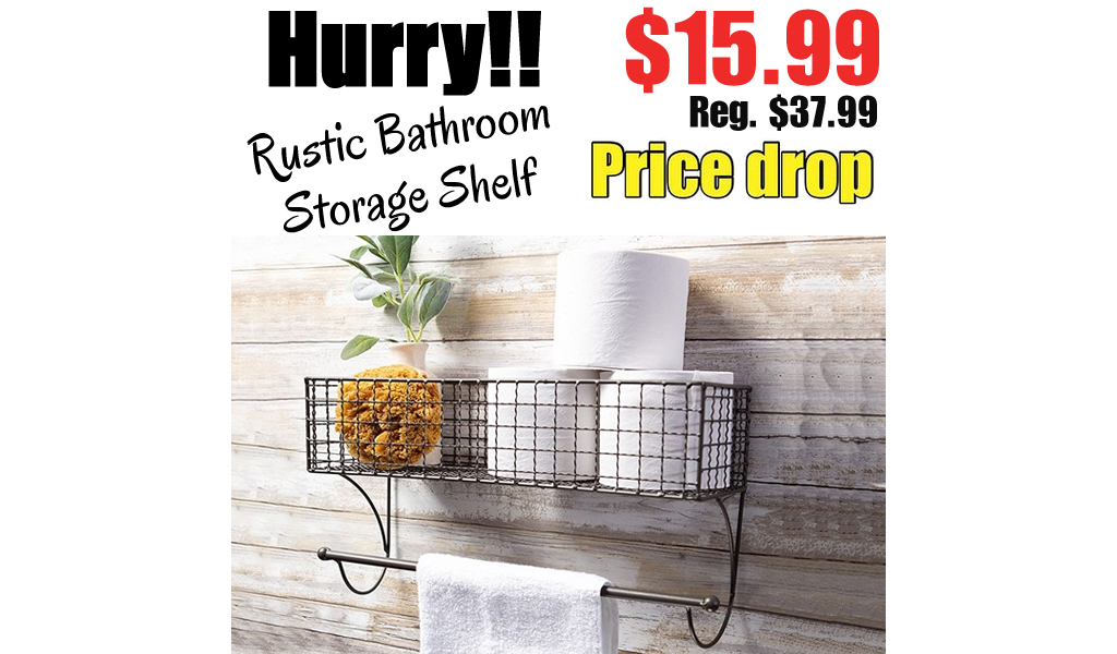 Rustic Bathroom Storage Shelf Only $15.99 Shipped on Amazon (Regularly $37.99)