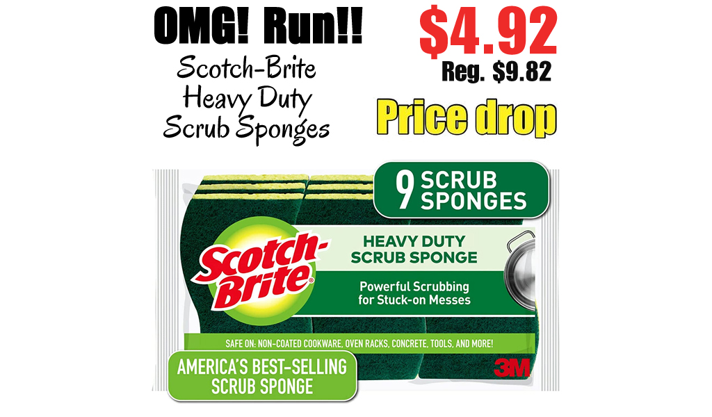 Scotch-Brite Heavy Duty Scrub Sponges 9-Pack Only $4.92 Shipped on Amazon (Regularly $9.82)