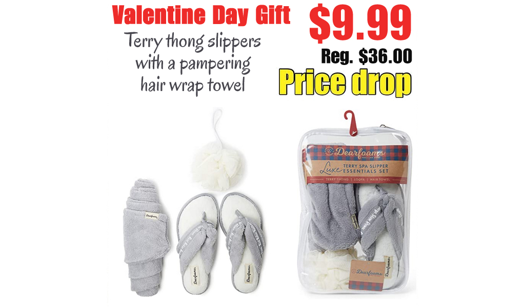 Terry Thong Slippers with a Pampering Hair Wrap Towel Only $9.99 Shipped on Amazon (Regularly $36.00)
