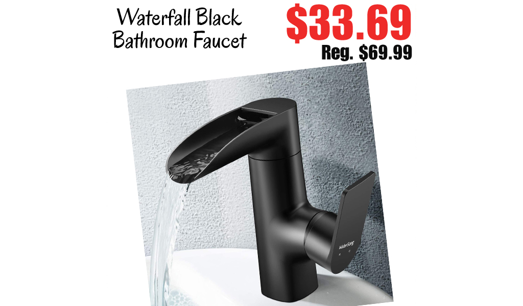 Waterfall Black Bathroom Faucet Only $33.69 Shipped on Amazon (Regularly $69.99)