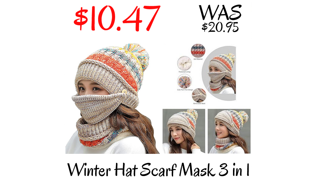Winter Hat Scarf Mask 3 in 1 Only $10.47 Shipped on Amazon (Regularly $20.95)