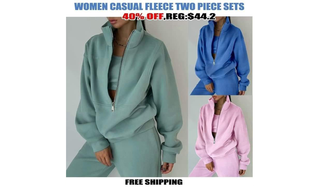Women Casual Fleece Two Piece Sets+FREE SHIPPING