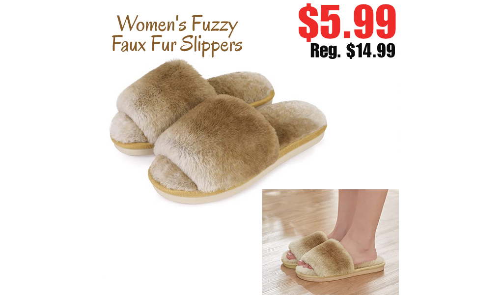 Women's Fuzzy Faux Fur Slippers Only $5.99 Shipped on Amazon (Regularly $14.99)