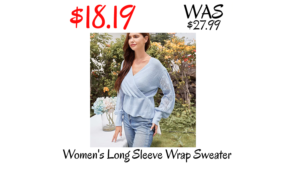Women's Long Sleeve Wrap Sweater Only $18.19 Shipped on Amazon (Regularly $27.99)