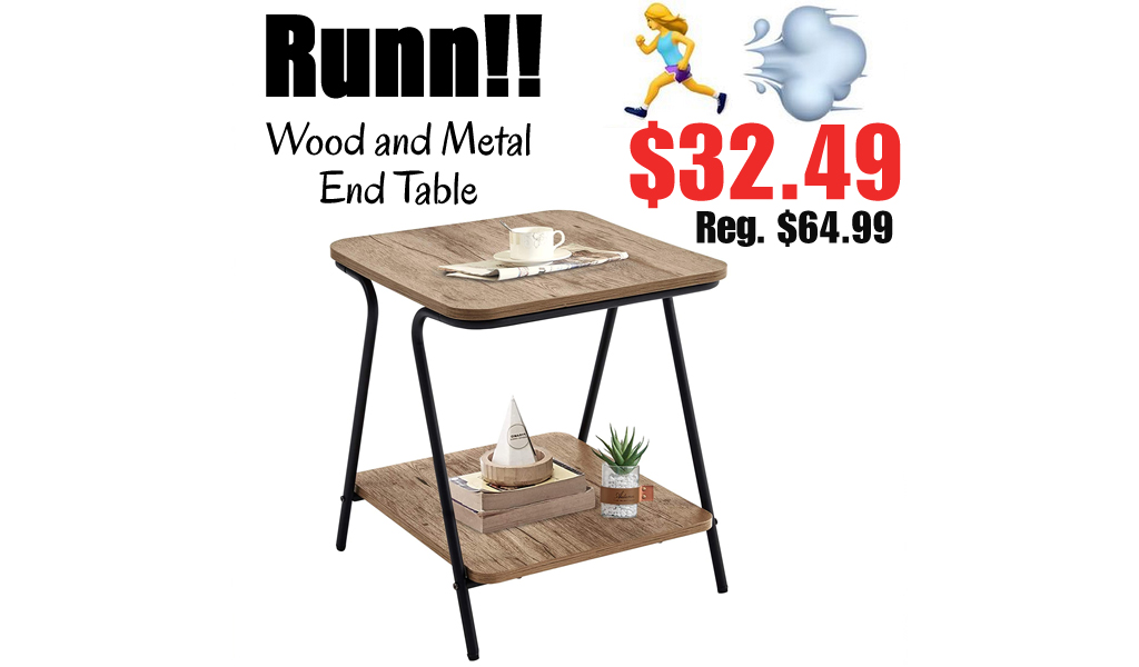 Wood and Metal End Table Only $32.49 Shipped on Amazon (Regularly $64.99)
