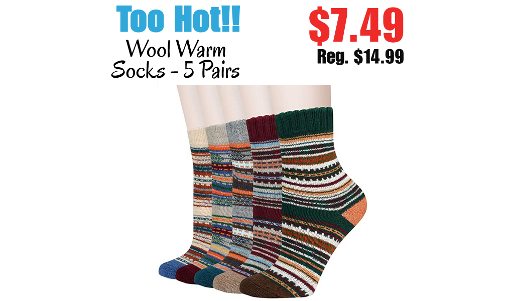 Wool Warm Socks - 5 Pairs Only $7.49 Shipped on Amazon (Regularly $14.99)