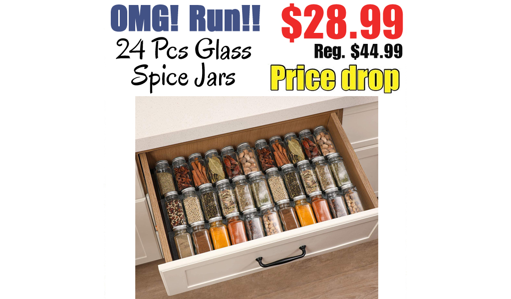 24 Pcs Glass Spice Jars Just $28.99 on Amazon (Regularly $44.99)