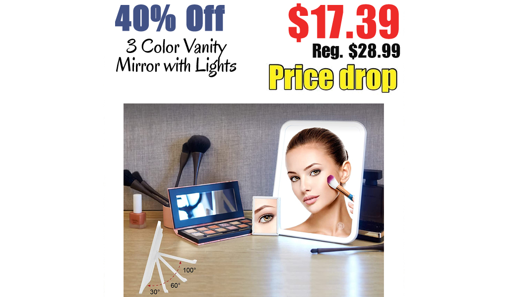 3 Color Vanity Mirror with Lights Only $17.39 Shipped on Amazon (Regularly $28.99)