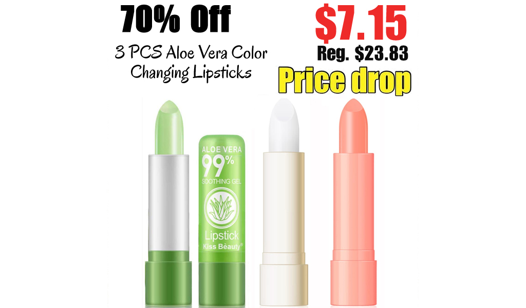 3 PCS Aloe Vera Color Changing Lipsticks Only $7.15 Shipped on Amazon (Regularly $23.83)