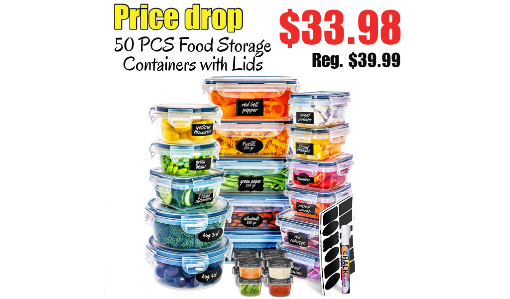 50 PCS Food Storage Containers with Lids Only $33.98 Shipped on Amazon (Regularly $39.99)