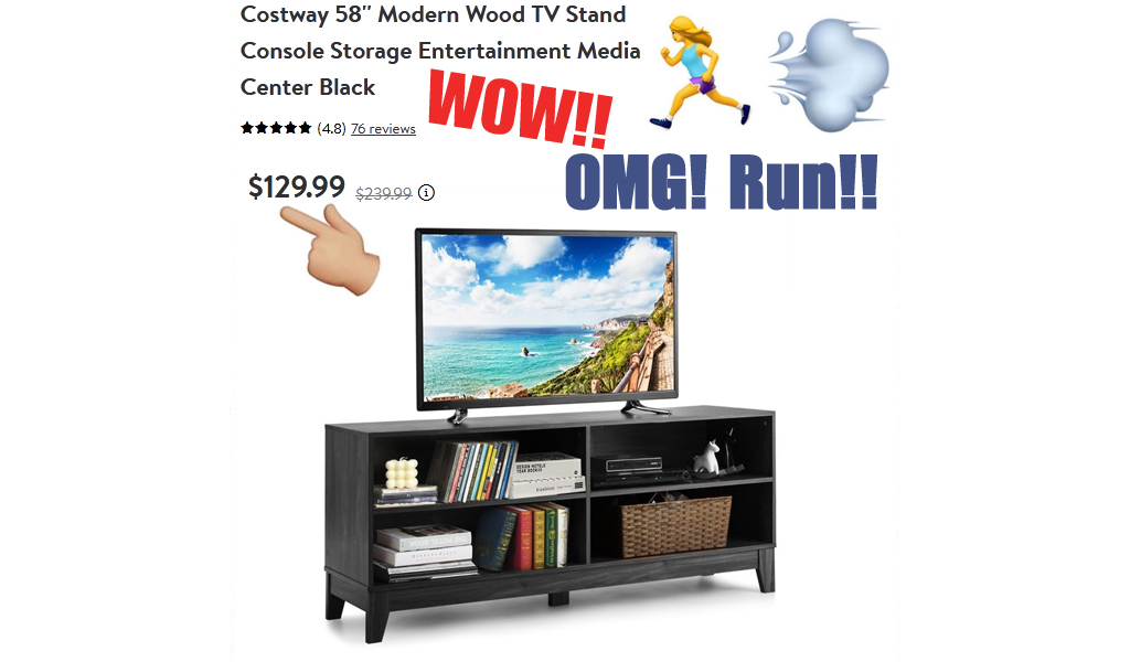 58'' Modern Wood TV Stand Only $129.99 Shipped on Walmart.com (Regularly $239.99)