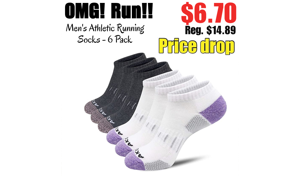 Men's Athletic Running Socks - 6 Pack Only $6.70 Shipped on Amazon (Regularly $14.89)
