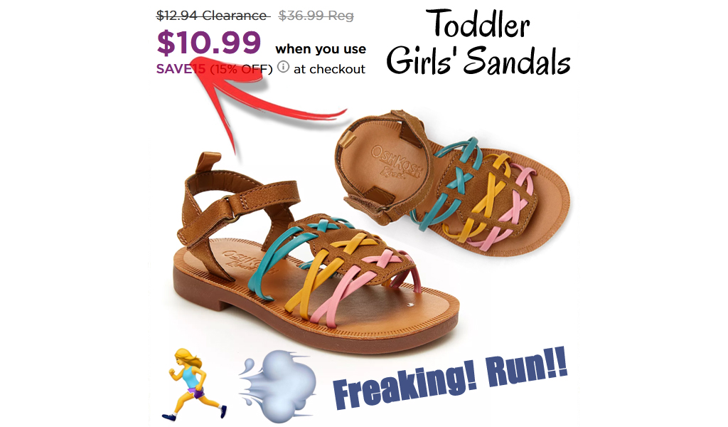 OshKosh B’gosh Saffron Toddler Girls Sandals Just $10.99 on Kohls.com (Regularly $36.99)