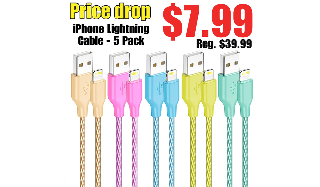 iPhone Lightning Cable - 5 Pack Only $7.99 Shipped on Amazon (Regularly $39.99)