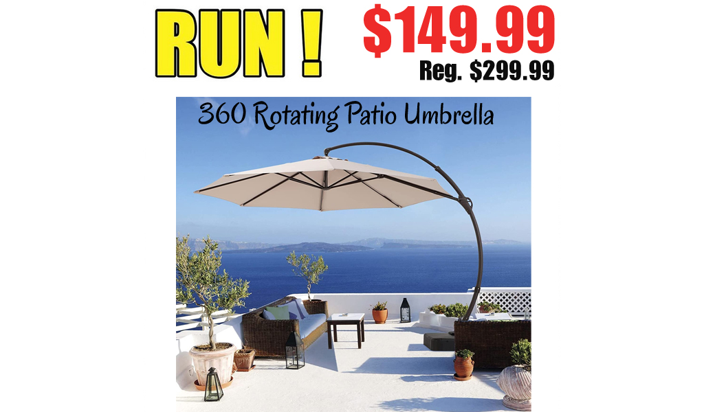 360 Rotating Patio Umbrella Only $149.99 Shipped on Amazon (Regularly $299.99)