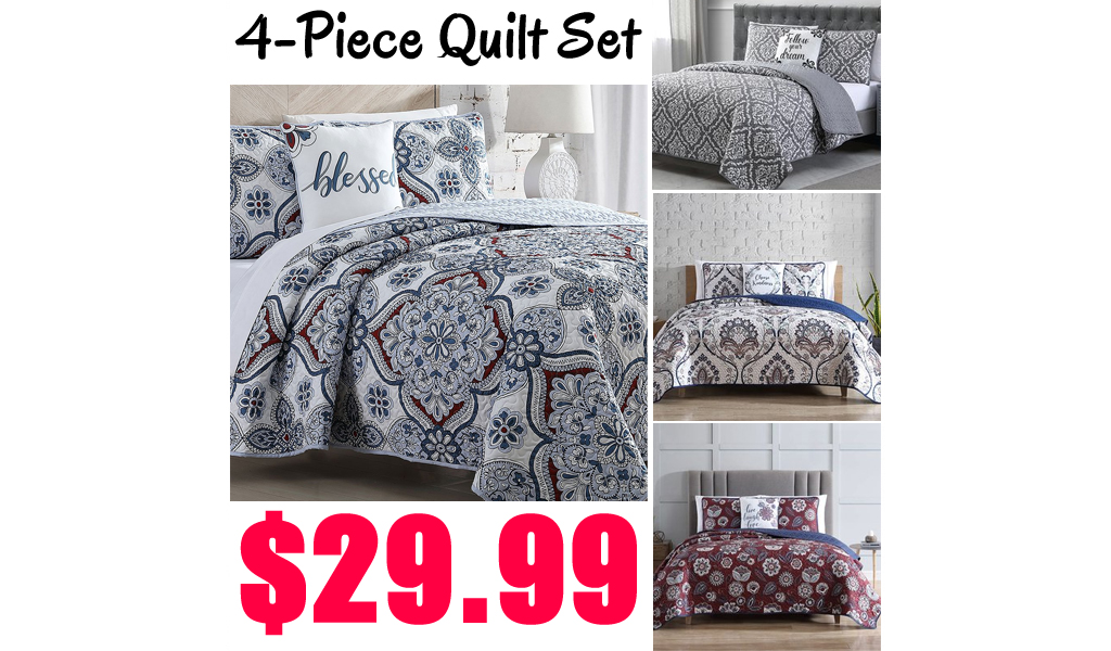 4-Piece Quilt Set Only $29.99 on Zulily (Regularly $99)