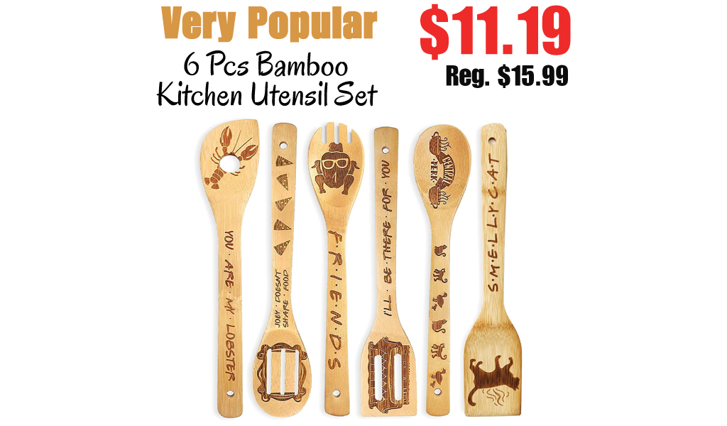 6 Pcs ​Bamboo Kitchen Utensil Set Only $11.19 Shipped on Amazon (Regularly $15.99)