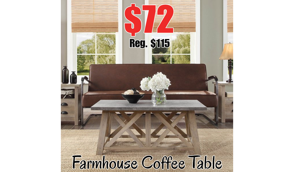 Farmhouse Coffee Table only $72 on Walmart.com (Regularly $115)