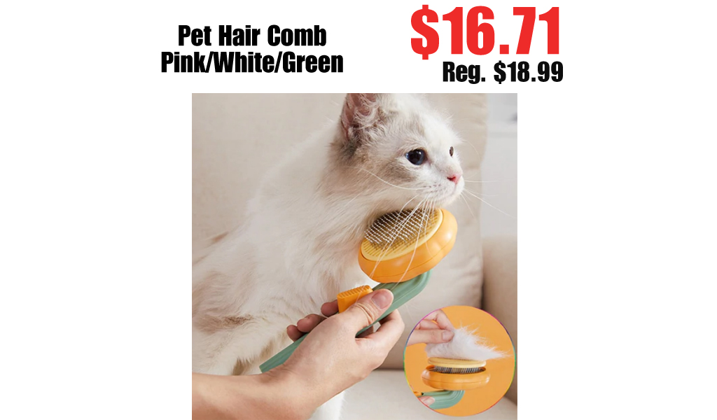 Pet Hair Comb Pink/White/Green