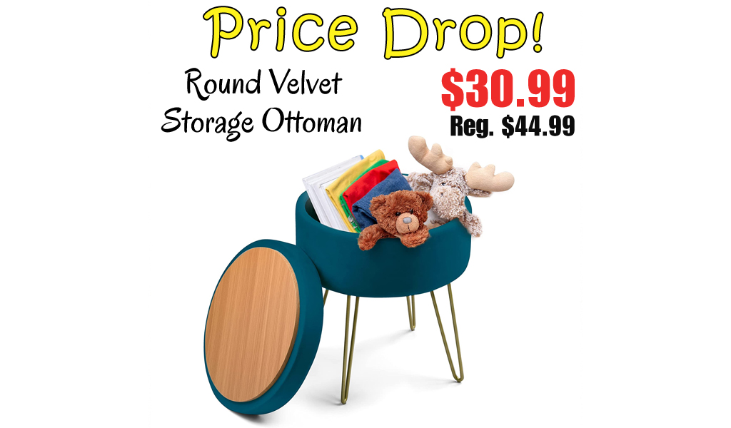 Round Velvet Storage Ottoman Only $30.99 Shipped on Amazon (Regularly $44.99)