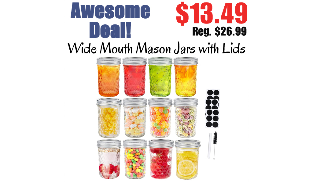 Wide Mouth Mason Jars with Lids Only $13.49 Shipped on Amazon (Regularly $26.99)