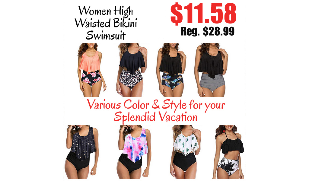 Women High Waisted Bikini Swimsuit Only $11.85 Shipped on Amazon (Regularly $28.99)