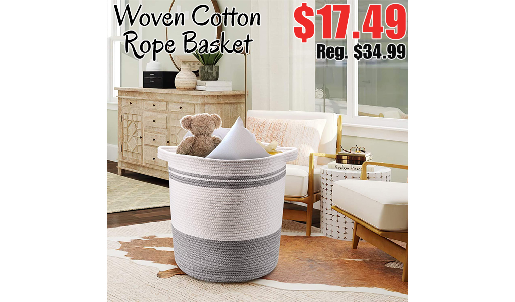 Woven Cotton Rope Basket Only $17.49 Shipped on Amazon (Regularly $34.99)