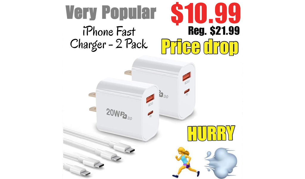 iPhone Fast Charger - 2 Pack Only $10.99 Shipped on Amazon (Regularly $21.99)