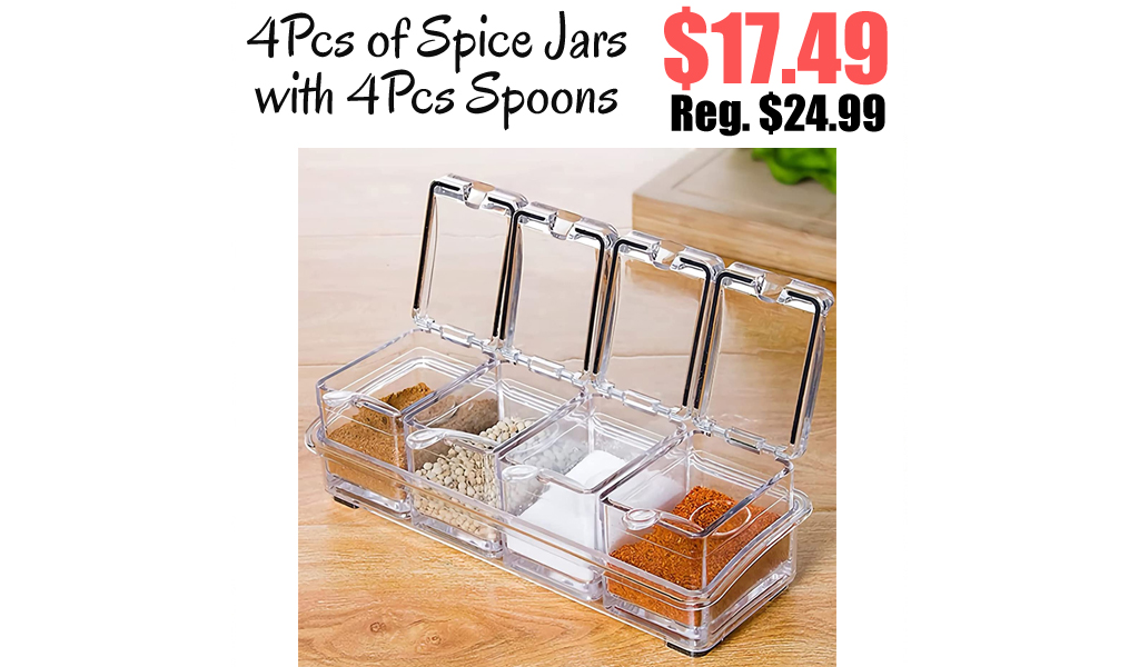 4Pcs of Spice Jars with 4Pcs Spoons Only $17.49 Shipped on Amazon (Regularly $24.99)