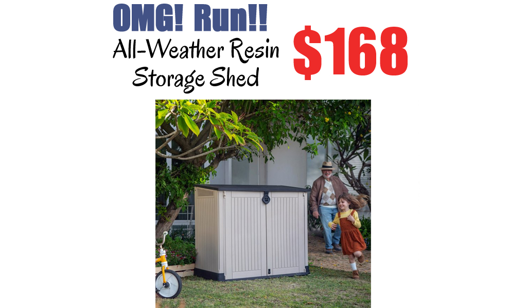 All-Weather Resin Storage Shed Only $168 Shipped on Walmart
