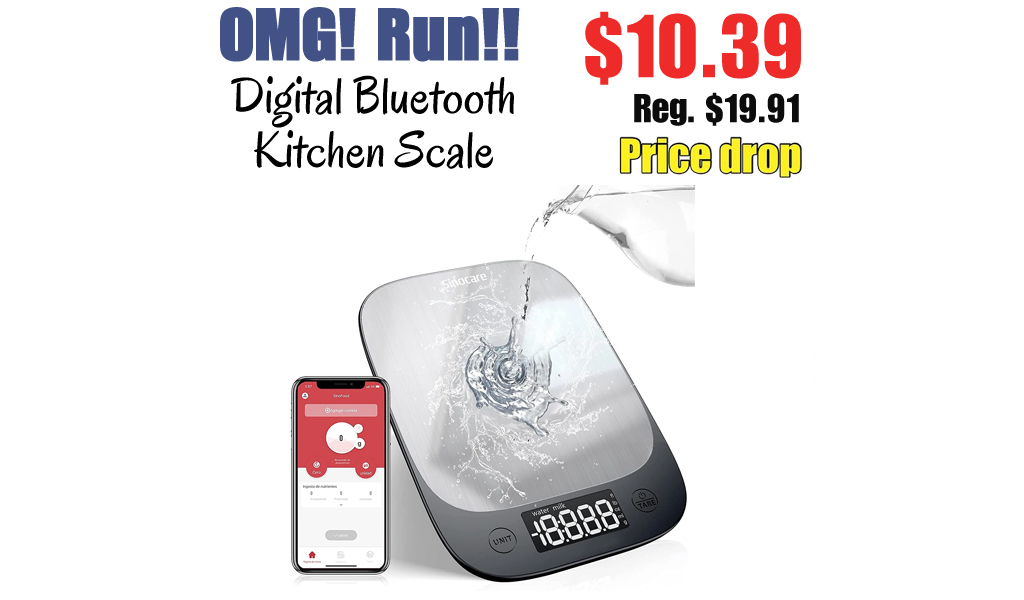 Digital Bluetooth Kitchen Scale Only $10.39 (Regularly $19.91)