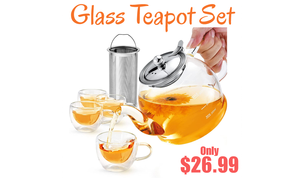 Glass Teapot Set Only $26.99 Shipped on Amazon