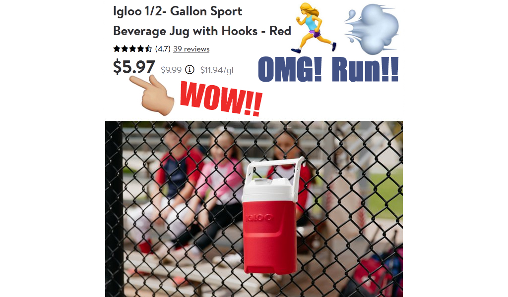 Igloo 1/2- Gallon Sport Beverage Jug only $5.97 on Walmart.com (Regularly $9.99)