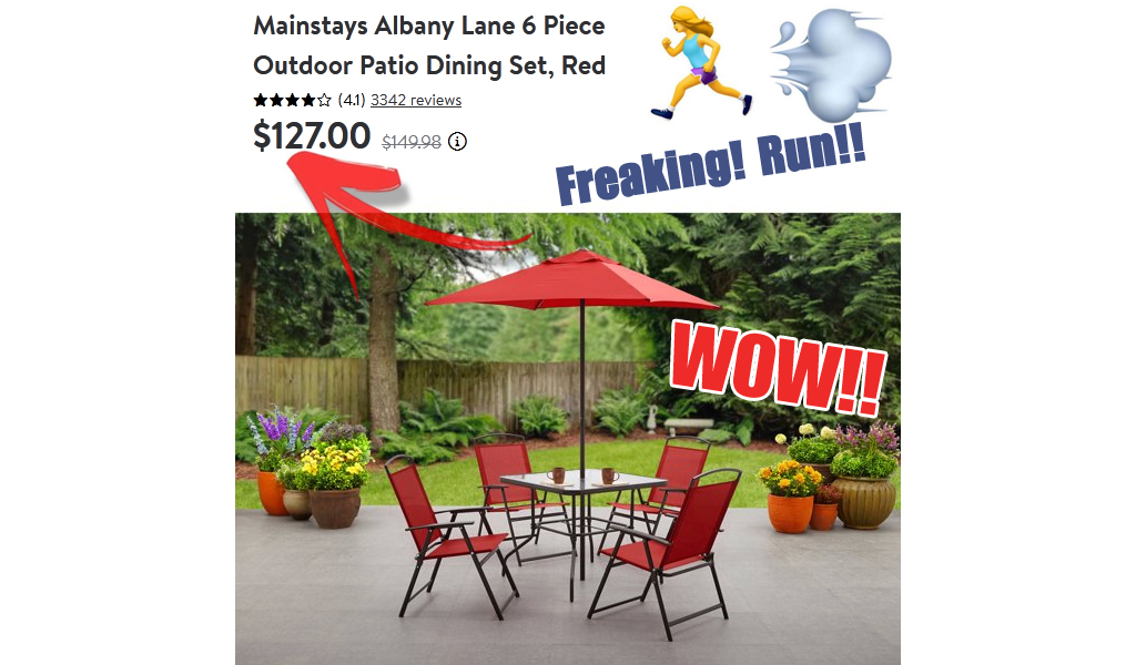 Mainstays 6-Piece Patio Dining Set Only $127 Shipped on Walmart.com (Regularly $150)