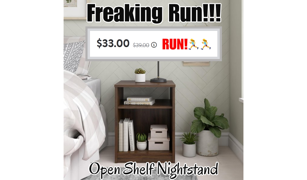Open Shelf Nightstand only $33 on Walmart.com (Regularly $39)