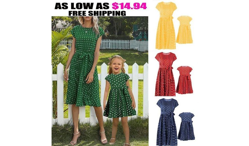 Polka Dot Parent-Child Loose And Elegant Mother-Daughter Dress+FREE SHIPPING