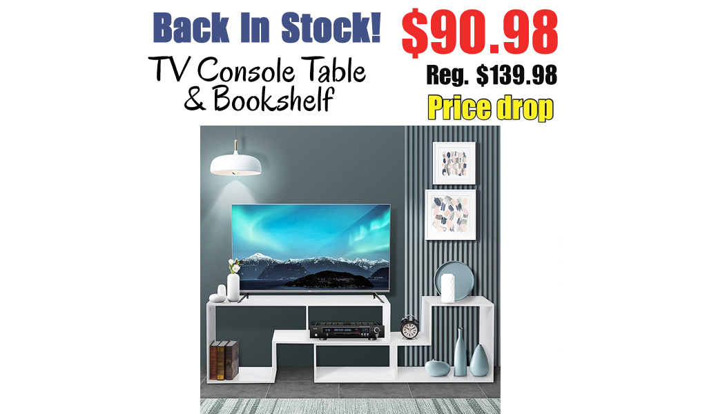 TV Console Table & Bookshelf Only $90.98 Shipped on Amazon (Regularly $139.98)